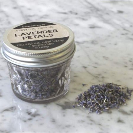 Lavender Flowers Dried Organic in Glass Jar 15g - Biome