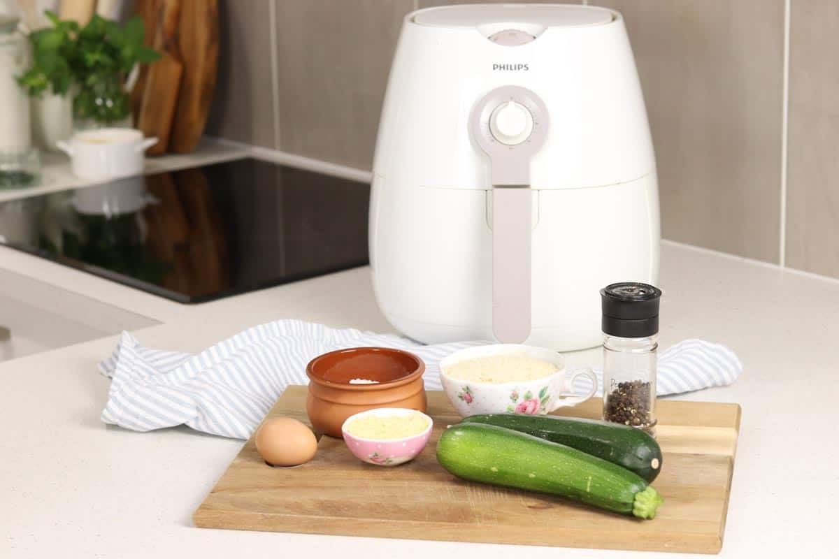 image showing ingredients in front of the air fryer