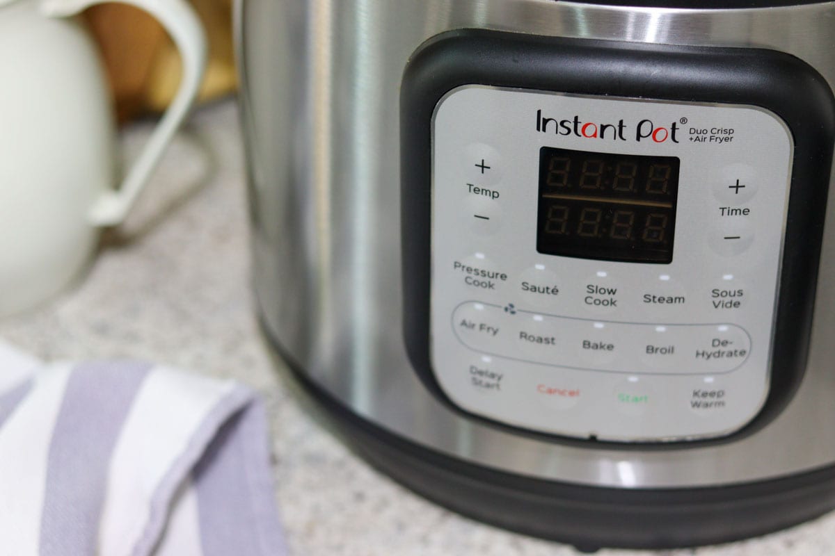The control panel on the Instant Pot Duo Crisp + Air fryer
