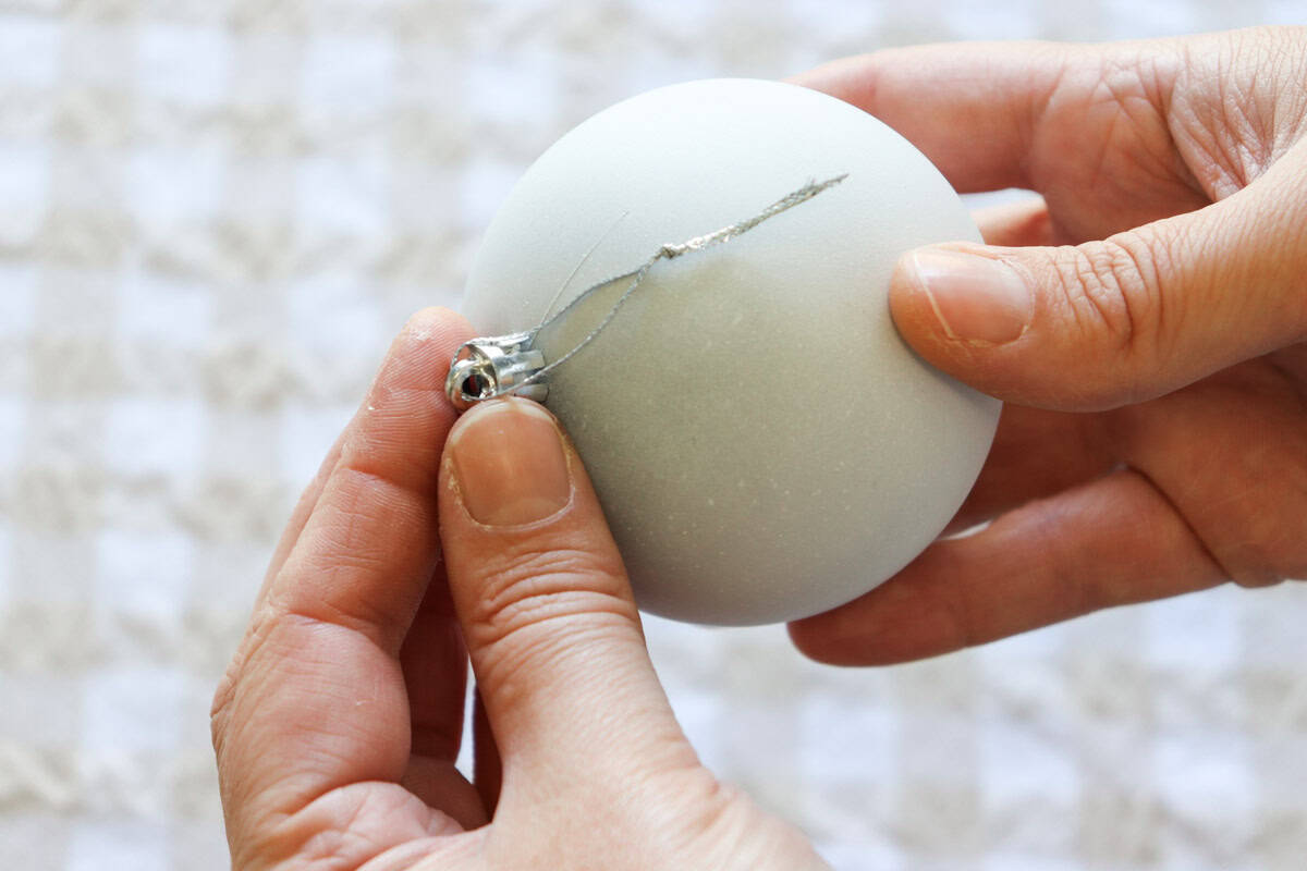 The hanger is removed from the bauble