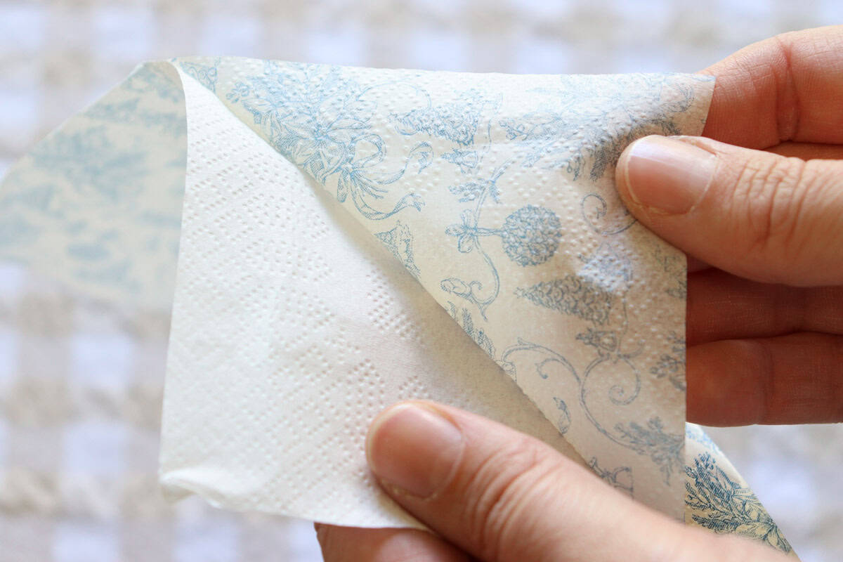 The paper napkins are separated into layers